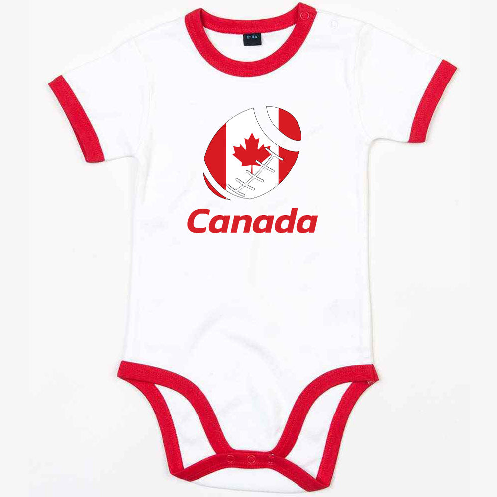 Canada Rugby Ringer Bodysuit White/Red (Baby)