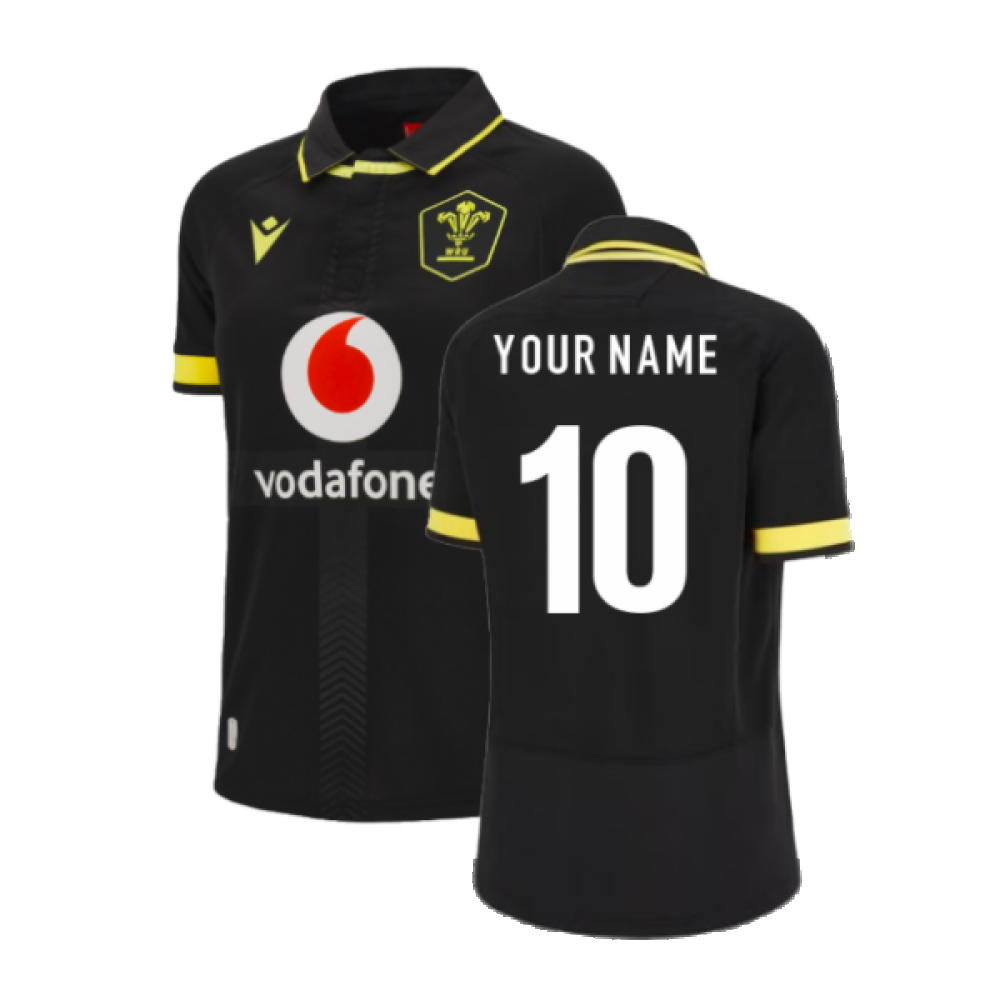 20232024 Wales Rugby Away Poly Replica Shirt (Ladies) (Your Name)