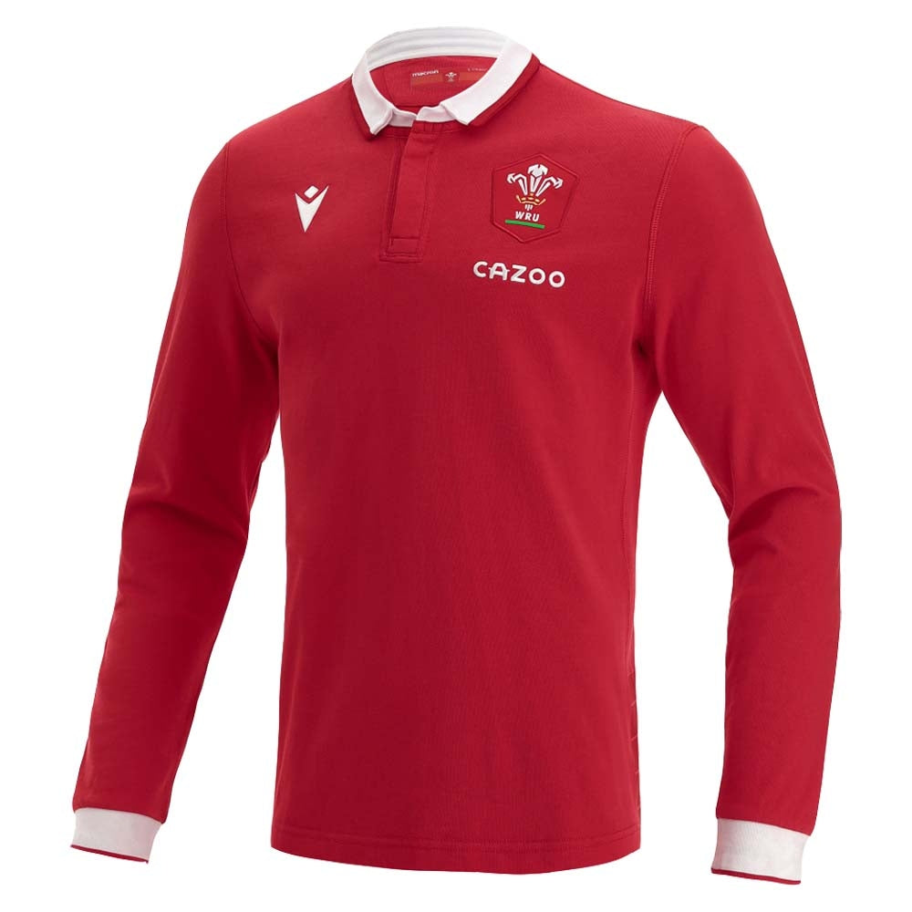 20212022 Wales Home LS Cotton Rugby Shirt