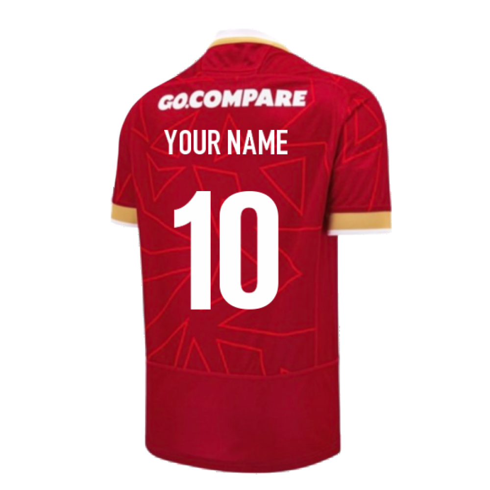 2024-2025 Wales WRU Home Pathway Poly Rugby Shirt (Your Name) Product - Hero Shirts Macron   