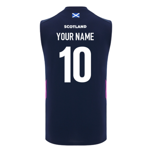 2025-2026 Scotland Poly Sleeveless Training Shirt (Navy) (Your Name) Product - Hero Shirts Macron
