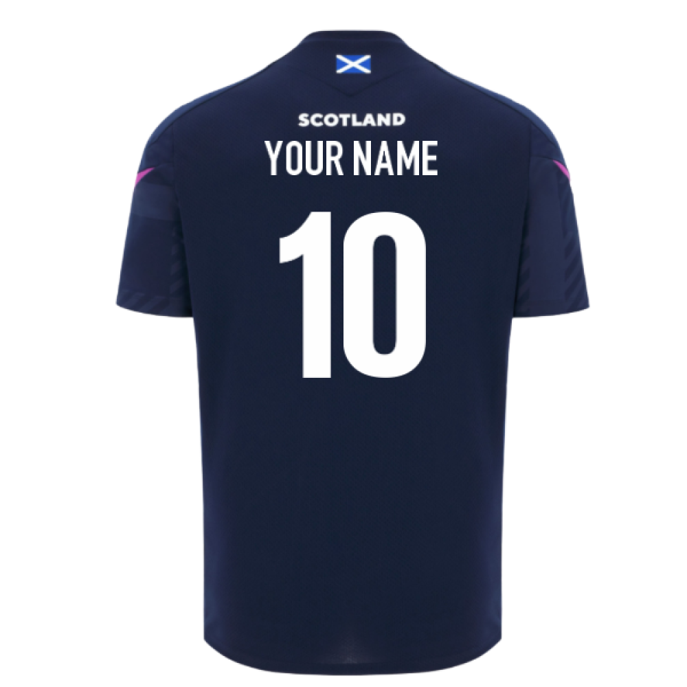 2025-2026 Scotland Rugby Training Poly Shirt (Navy) (Your Name) Product - Hero Shirts Macron