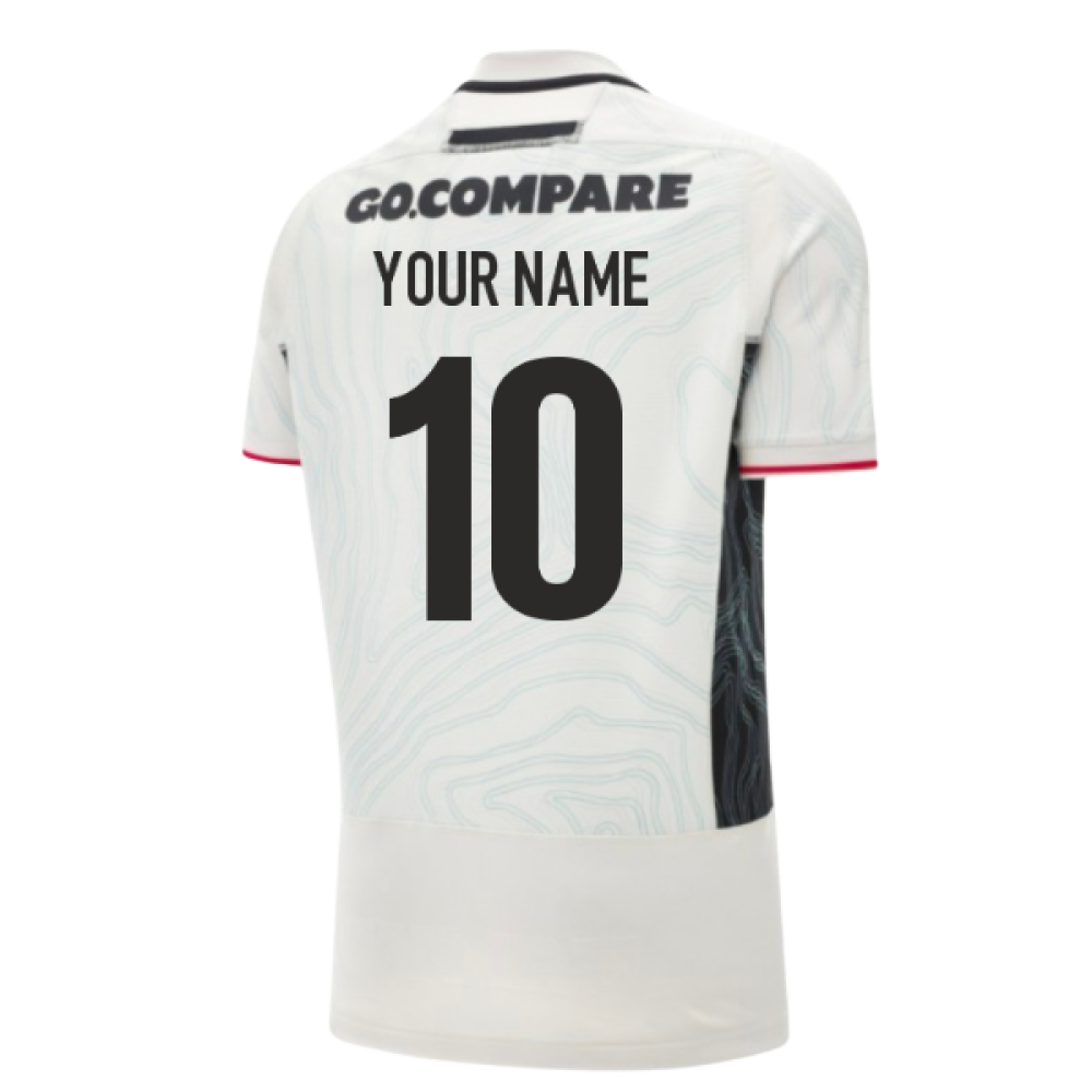 2025-2026 Wales WRU Away Slim Fit Rugby Shirt (Your Name) Product - Hero Shirts Macron