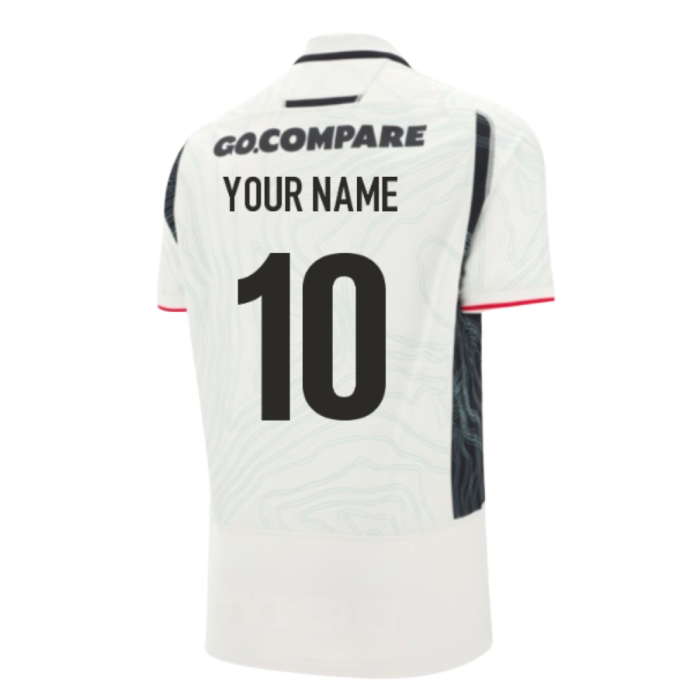 2025-2026 Wales WRU Away Rugby Shirt (Kids) (Your Name) Product - Hero Shirts Macron