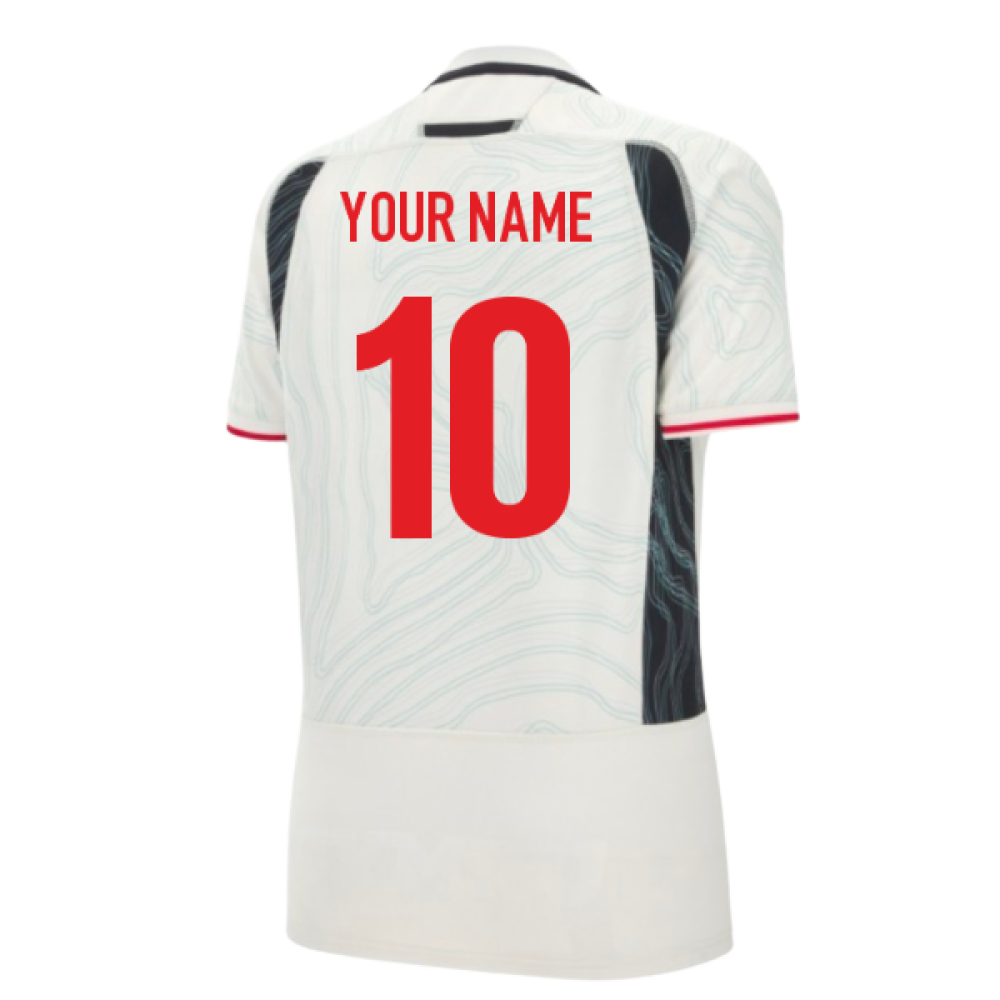 2025-2026 Wales WRU Away WRWC Rugby Shirt (Your Name) Product - Hero Shirts Macron