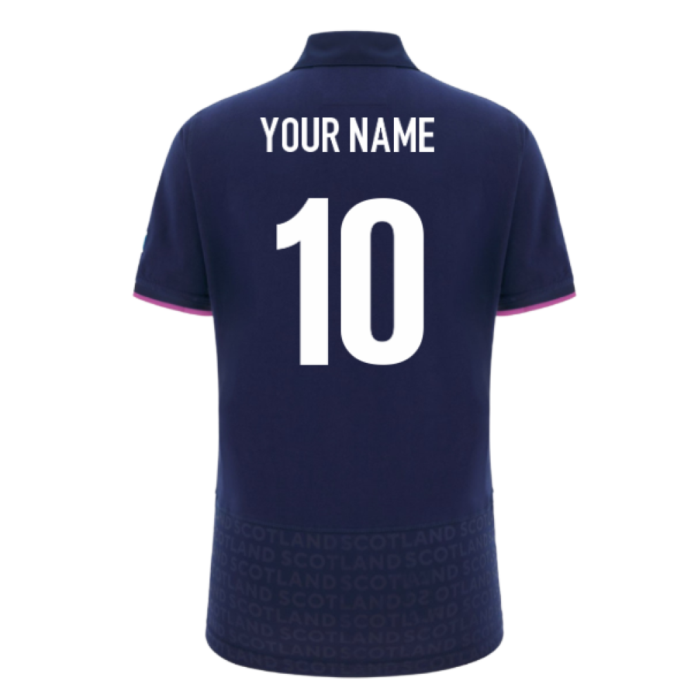2025-2026 Scotland Home Cotton Rugby Shirt (Womens) (Your Name) Product - Hero Shirts Macron