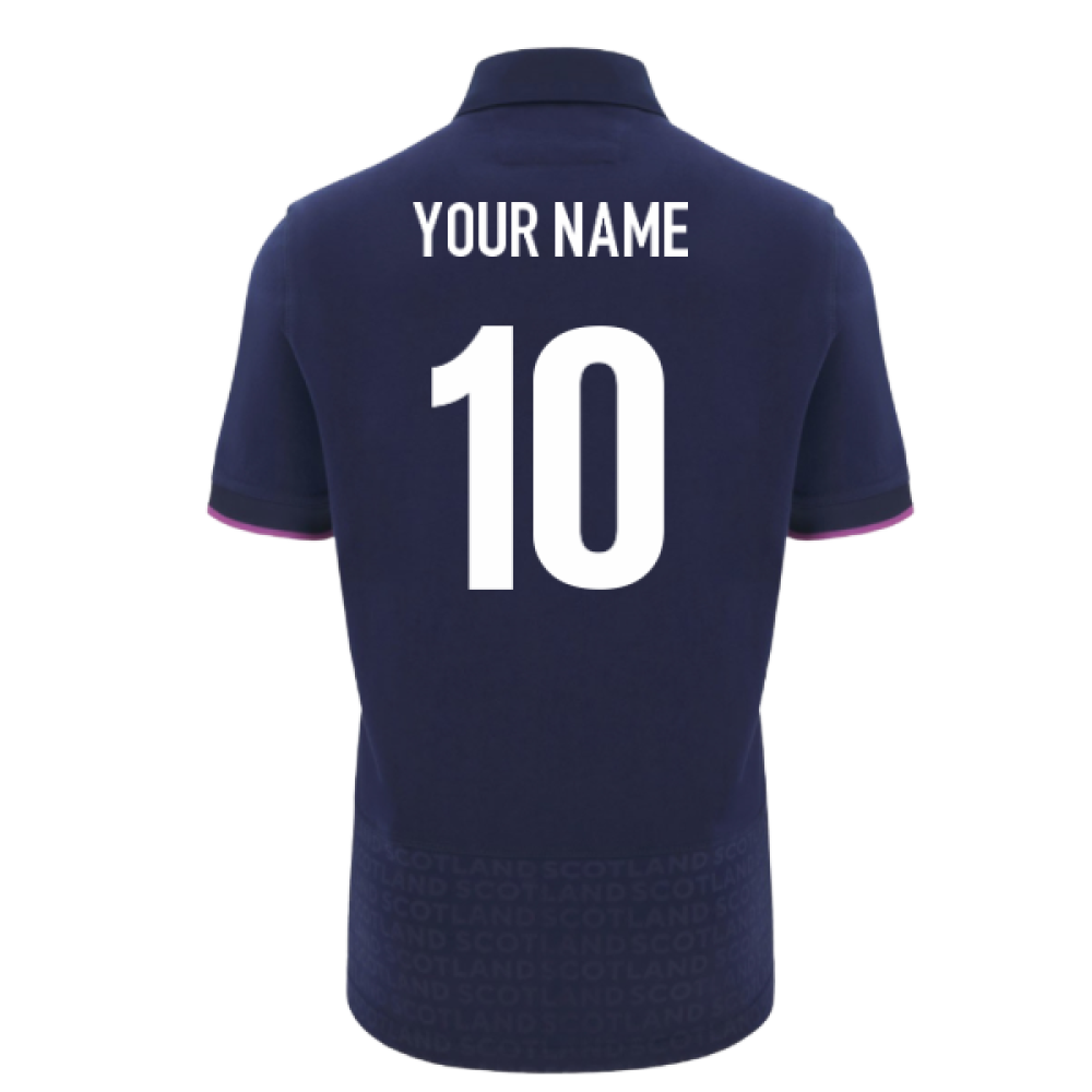 2025-2026 Scotland Rugby Cotton Home Shirt (Your Name) Product - Hero Shirts Macron