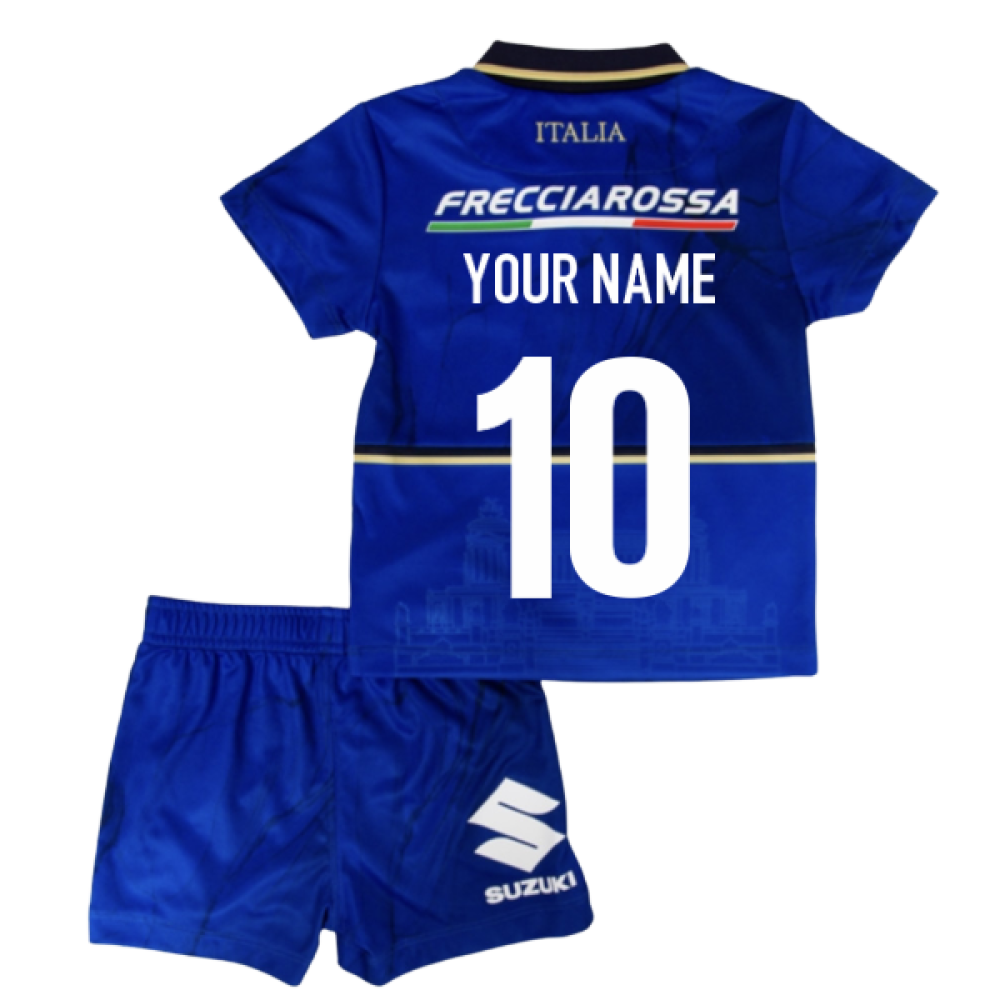2025-2026 Italy Rugby FIR Home Mini Kit (Your Name) Product - Hero Shirts Macron