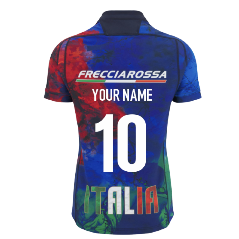 2025-2026 Italy FIR Rugby Training Jersey (Navy) (Your Name) Product - Hero Shirts Macron