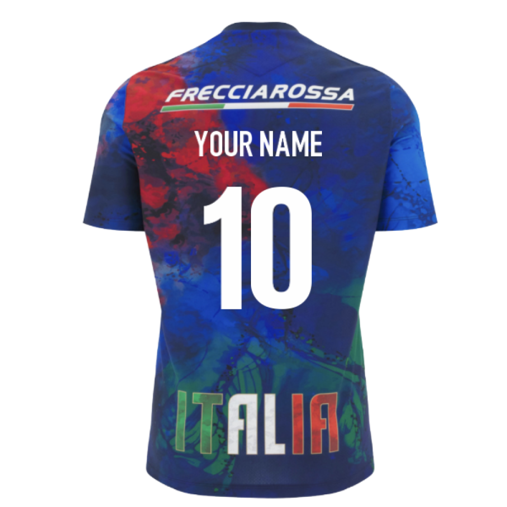 2025-2026 Italy Rugby Training Shirt (Navy) (Your Name) Product - Hero Shirts Macron