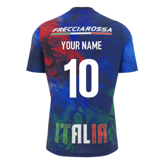 2025-2026 Italy Rugby Training Shirt (Navy) (Your Name) Product - Hero Shirts Macron