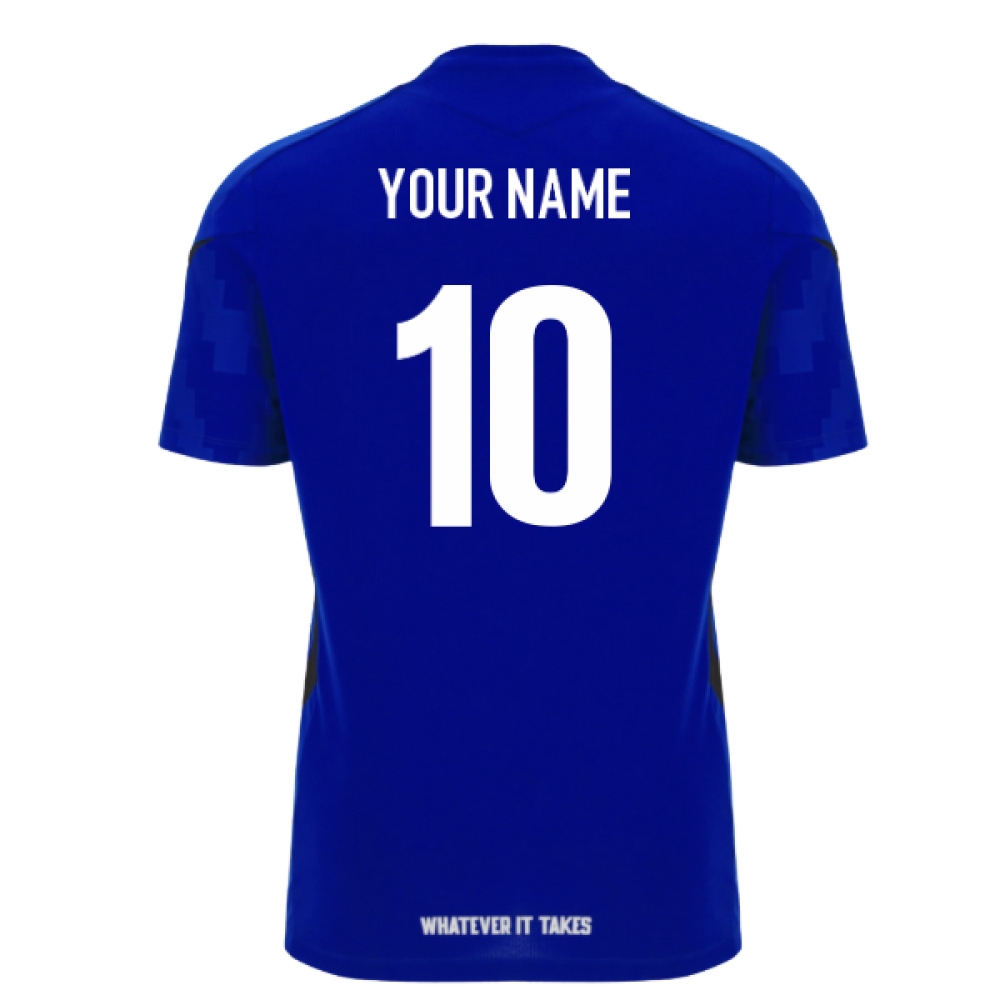 2025-2026 Glasgow Warriors Rugby Training Poly Shirt (Blue) (Your Name) Product - Hero Shirts Macron