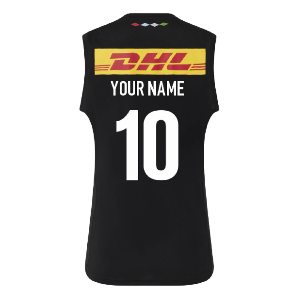 2025-2026 Harlequins Pre Match Sleeveless Tee (Caviar) (Your Name) Product - Hero Shirts Castore