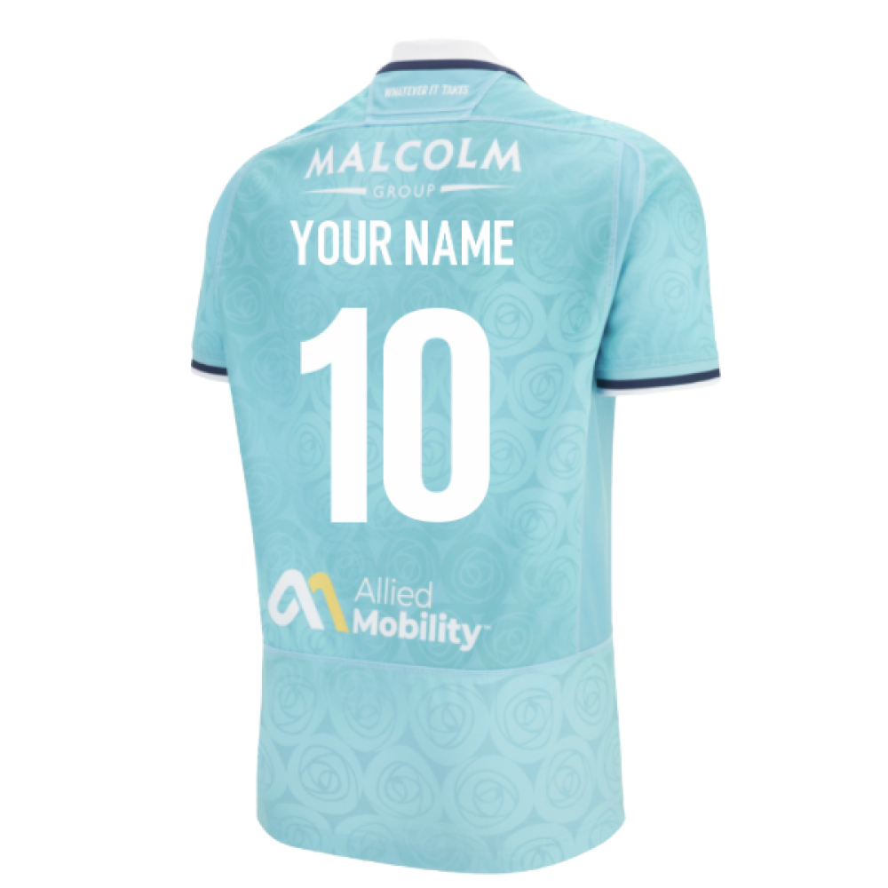 2025-2026 Glasgow Warriors Away Rugby Shirt (Your Name) Product - Hero Shirts Macron