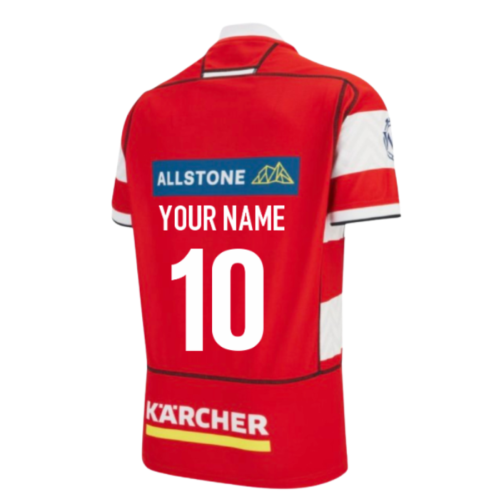 2025-2026 Gloucester Rugby Poly Home Shirt (Your Name) Product - Hero Shirts Macron