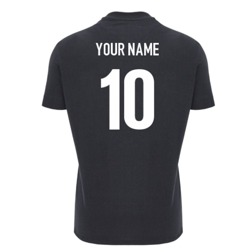 2025-2026 Ospreys Rugby Ath Cotton Tee (Black) (Your Name) Product - Hero Shirts Macron