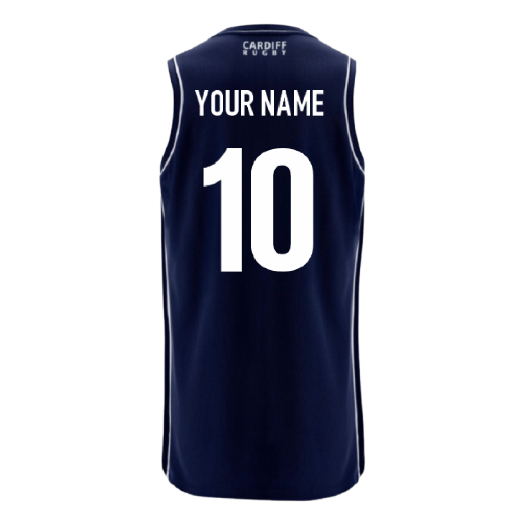 2025-2026 Cardiff Blues Basketball Singlet (Navy) (Your Name) Product - Hero Shirts Macron