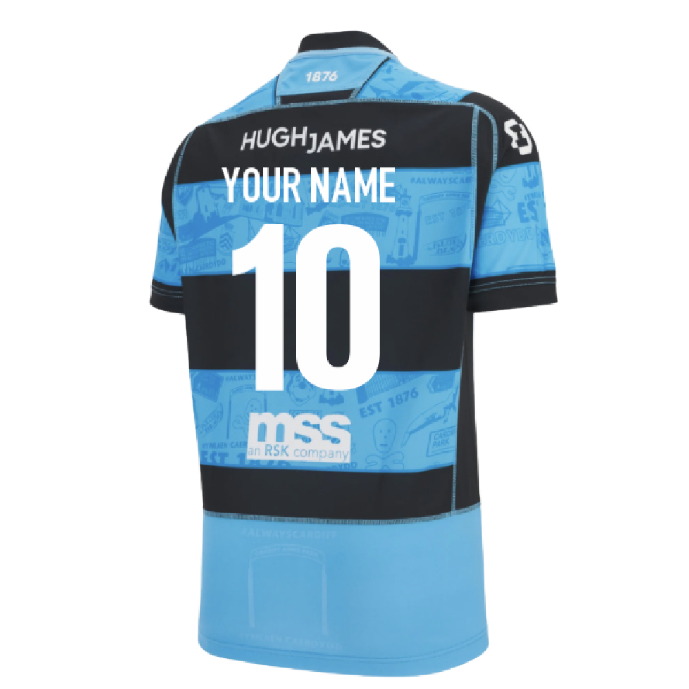 2025-2026 Cardiff Blues Home Poly Rugby Shirt (Your Name) Product - Hero Shirts Macron