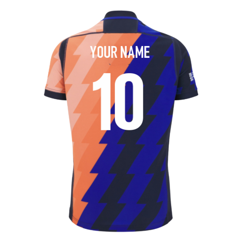 2025-2026 Edinburgh Rugby Training Jersey (Orange-Blue) (Your Name) Product - Hero Shirts Macron