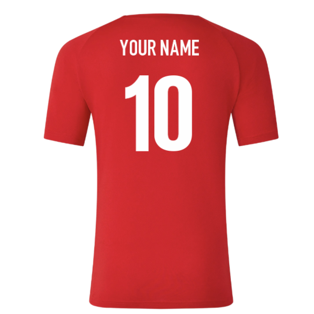 2025-2026 Saracens Pre Match Short Sleeve Tee (Red) (Your Name) Product - Hero Shirts Castore