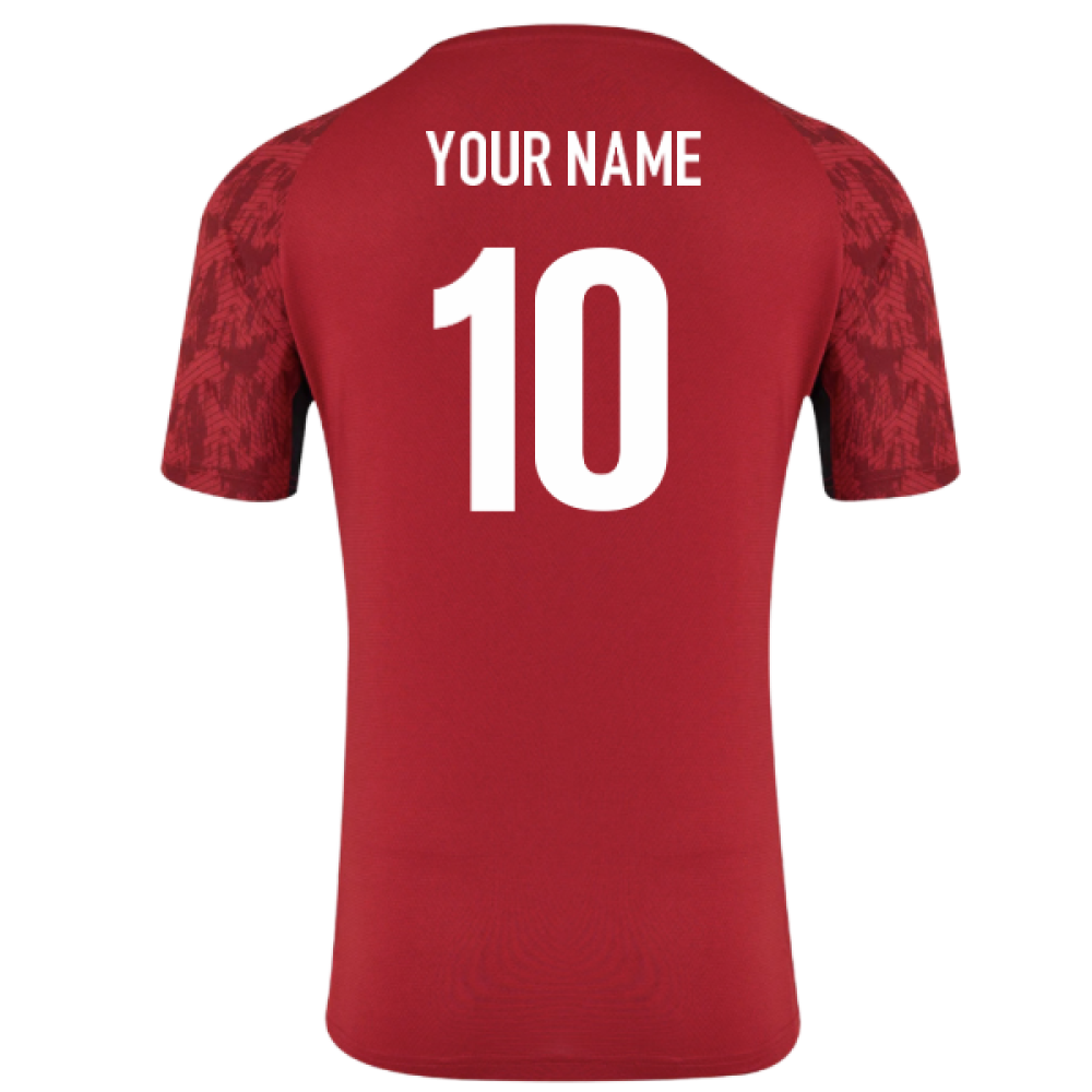 2025-2026 Saracens Performance Short Sleeve Tee (Rythmic Red) (Your Name) Product - Hero Shirts Castore