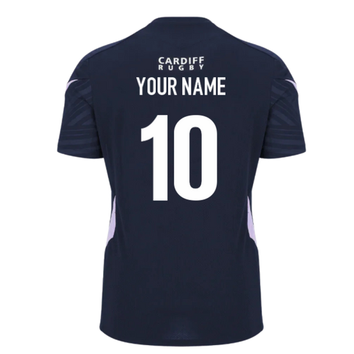 2025-2026 Cardiff Rugby Training Poly T-Shirt (Navy) (Your Name) Product - Hero Shirts Macron