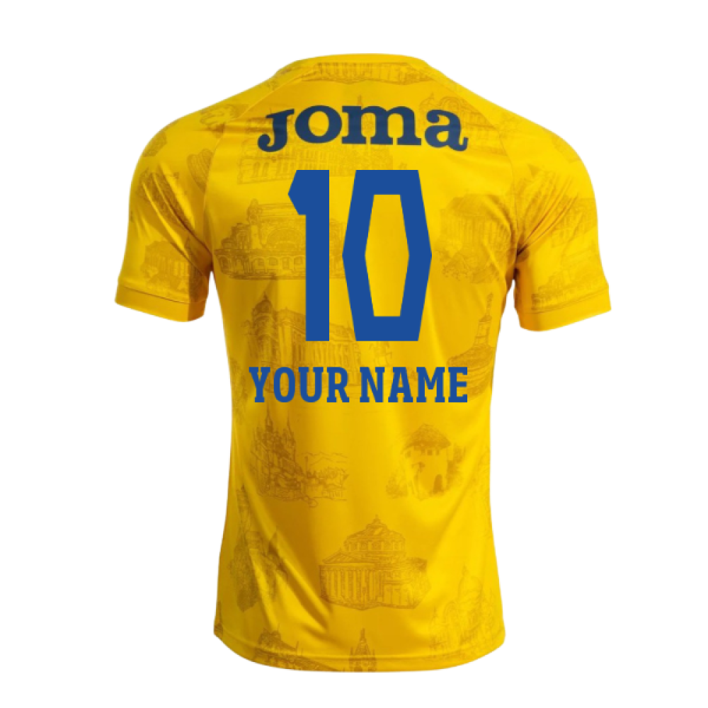 2025-2026 Romania Pre Match Shirt (Yellow) - Kids (Your Name)_0