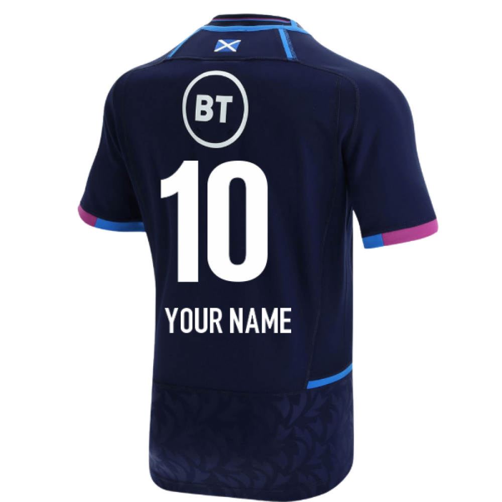 2021-2022 Scotland Home Pro Body Fit Rugby Shirt (Your Name) Product - Hero Shirts Macron