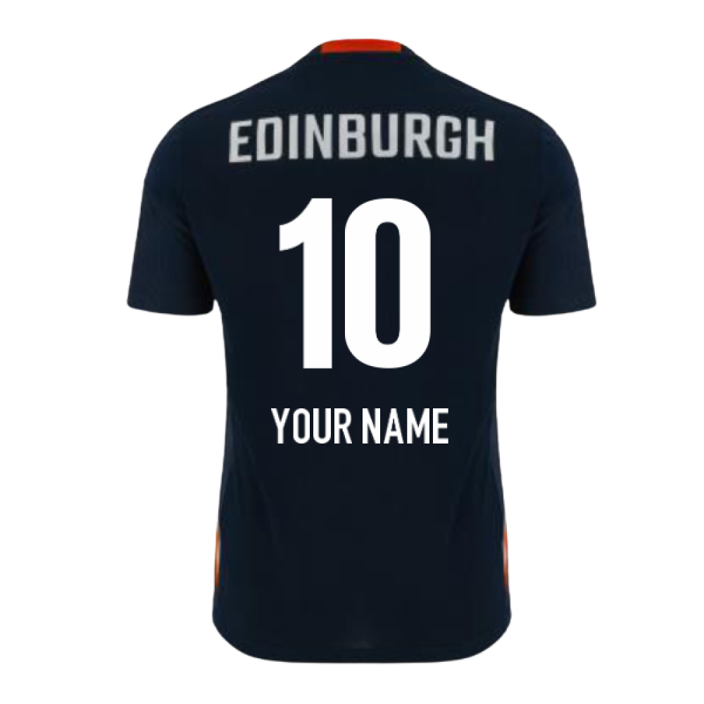 2023-2024 Edinburgh Rugby Training Player Shirt (Navy) (Your Name) Product - Hero Shirts Macron