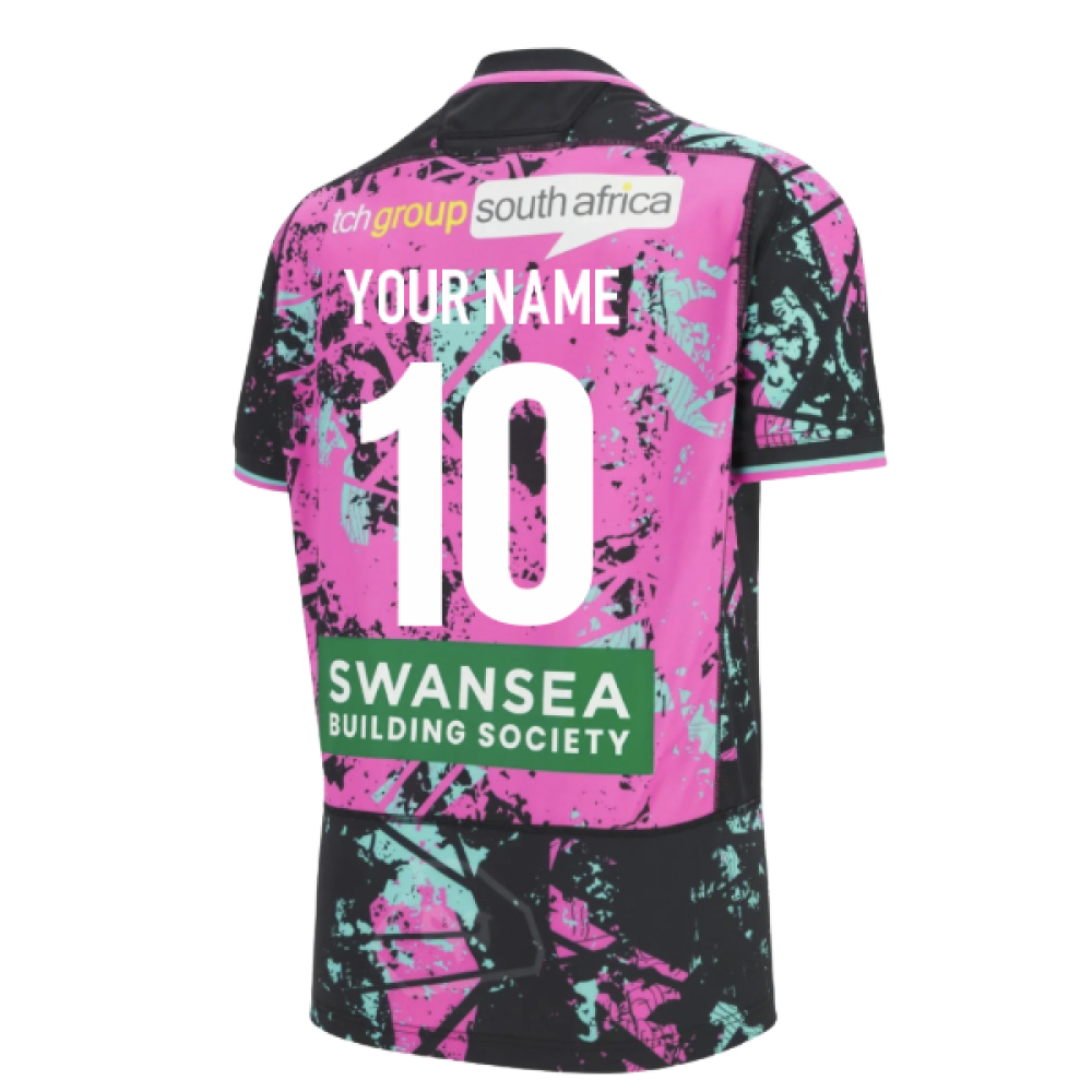 2025-2026 Ospreys Rugby Euro Replica Shirt (Kids) (Your Name) Product - Hero Shirts Macron
