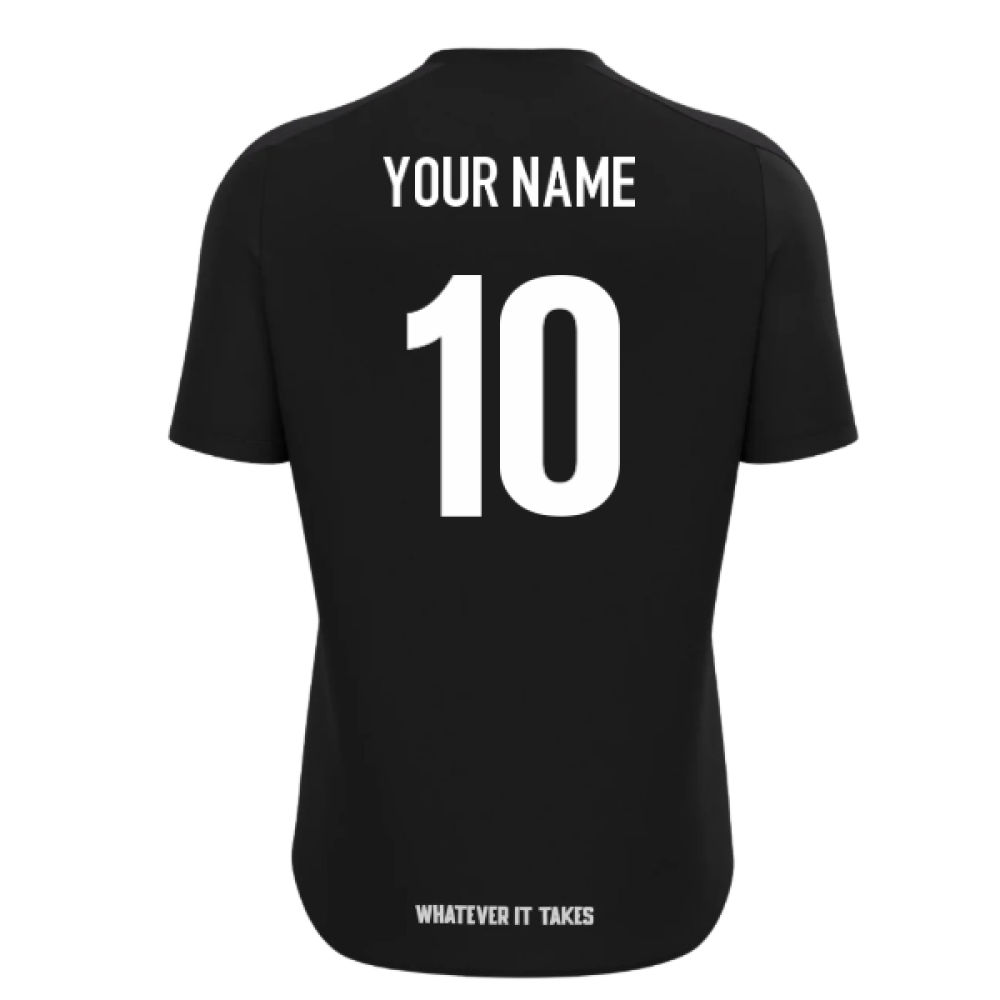 2025-2026 Glasgow Warriors Rugby Training Shirt (Black) (Your Name) Product - Hero Shirts Macron