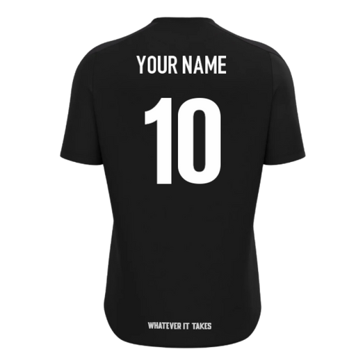 2025-2026 Glasgow Warriors Rugby Training Shirt (Black) (Your Name) Product - Hero Shirts Macron