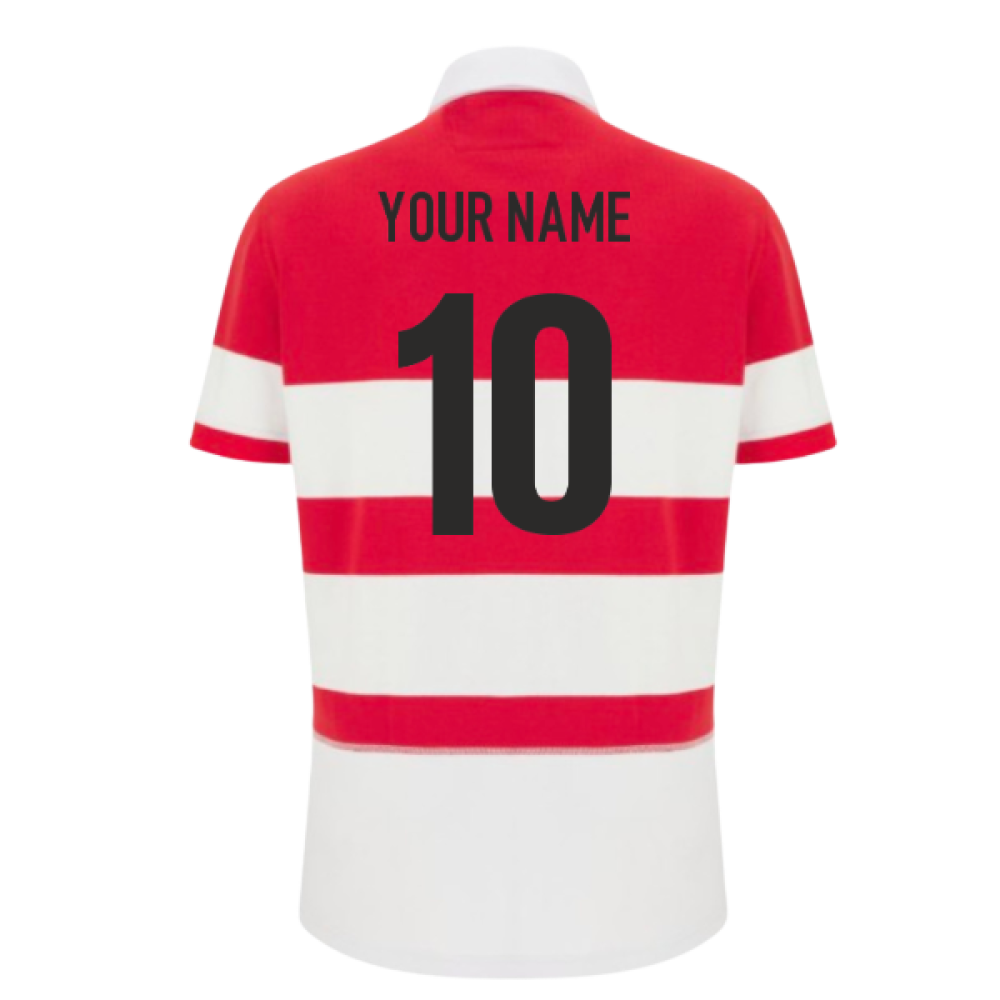2025-2026 Gloucester Rugby Cotton Home Shirt (Your Name) Product - Hero Shirts Macron