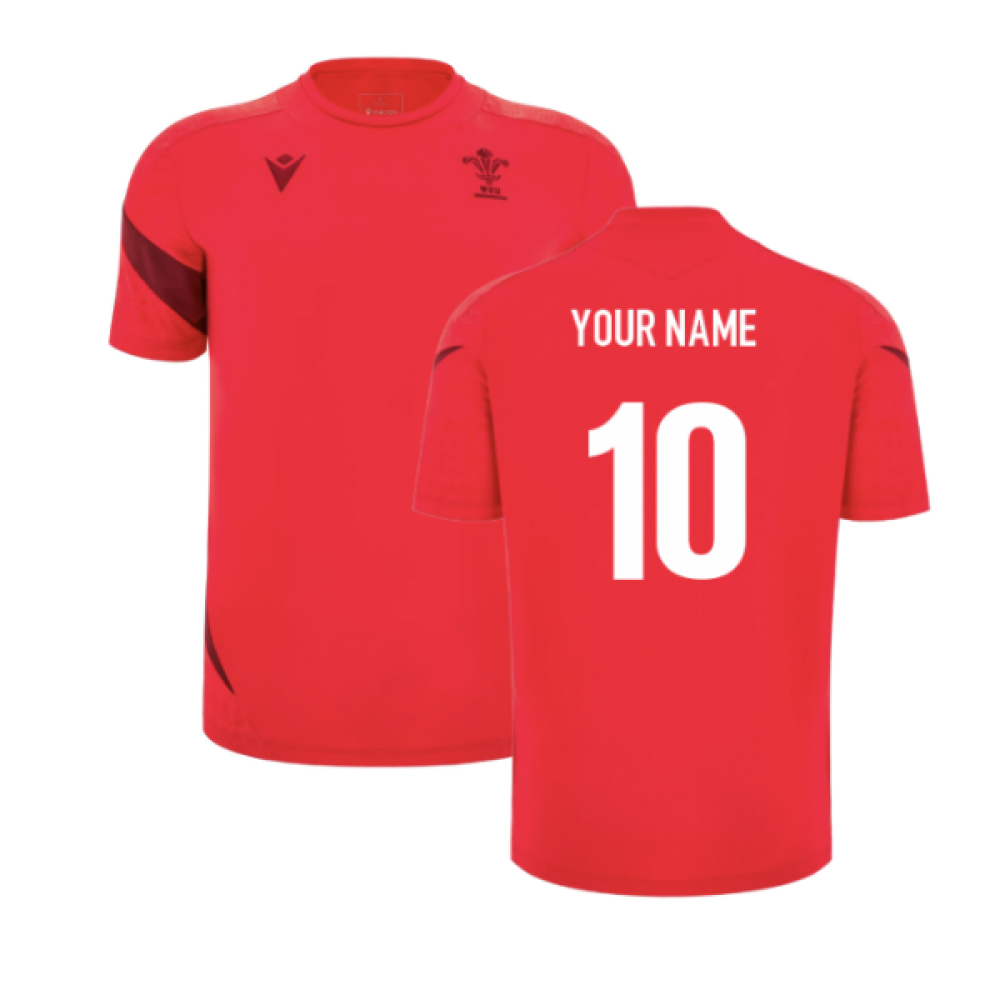2025-2026 Wales WRU Training Player Shirt (Red) (Your Name) Product - Hero Shirts Macron