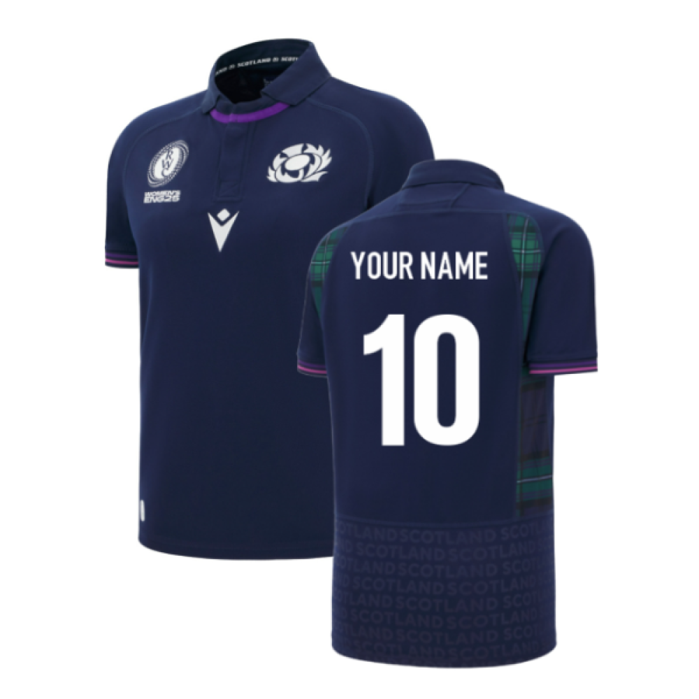 2025-2026 Scotland Home WRWC Poly Rugby Shirt (Your Name) Product - Hero Shirts Macron