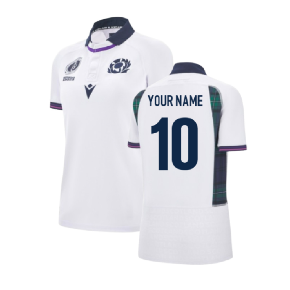 2025-2026 Scotland Away WRWC Rugby Shirt (Womens) (Your Name) Product - Hero Shirts Macron