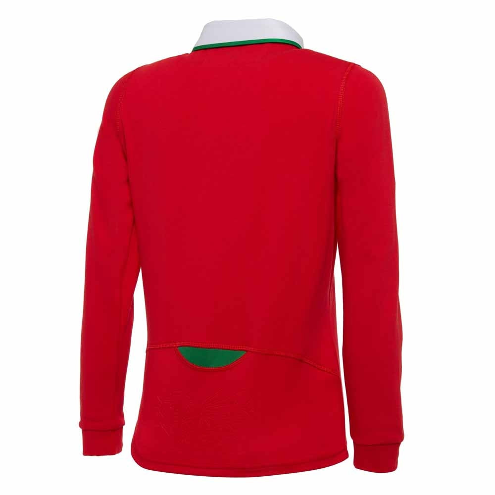2020-2021 Wales Home LS Cotton Rugby Shirt (Kids) Product - Football Shirts Macron   