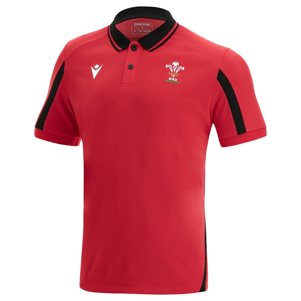 2021-2022 Wales Staff Tech Polo Shirt (Red) Product - Polo Shirts Macron   