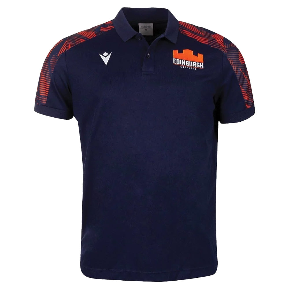 2022-2023 Edinburgh Rugby Cotton Poly Shirt (Navy) Product - T-Shirt Macron   