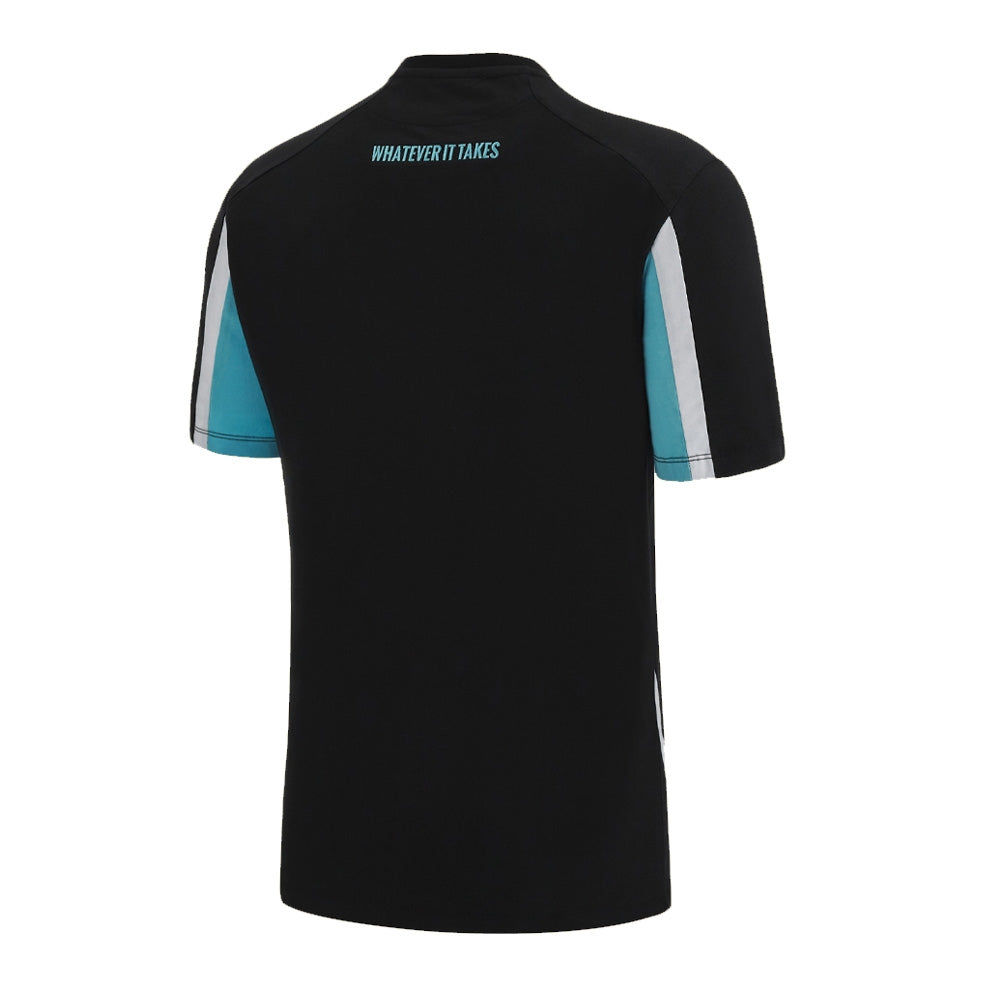 2022-2023 Glasgow Warriors Travel Polycotton Tee (Black) Product - T-Shirt Macron   