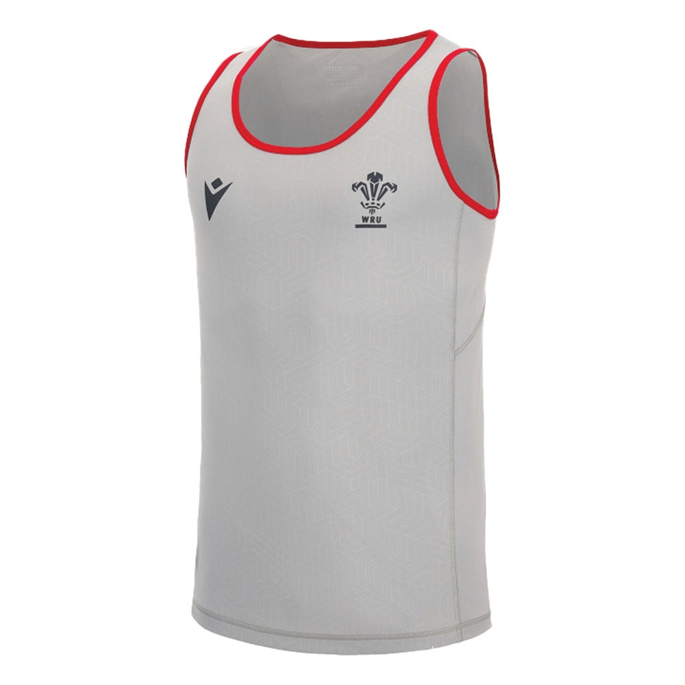 2022-2023 Wales WRU Training Poly Dry Singlet (Grey) Product - Sleeveless Macron