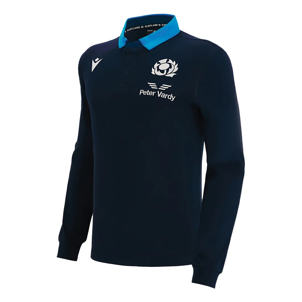 2022-2023 Scotland Rugby Cotton LS Shirt (Kids) (Your Name) Product - Hero Shirts Macron