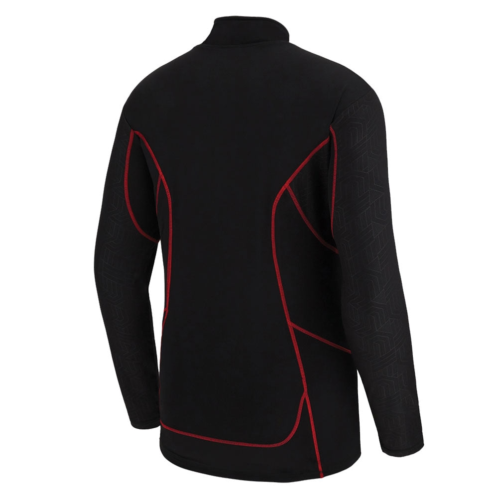 2022-2023 Wales Rugby Travel 1/4 Zip Softshell (Black) Product - Jackets Macron