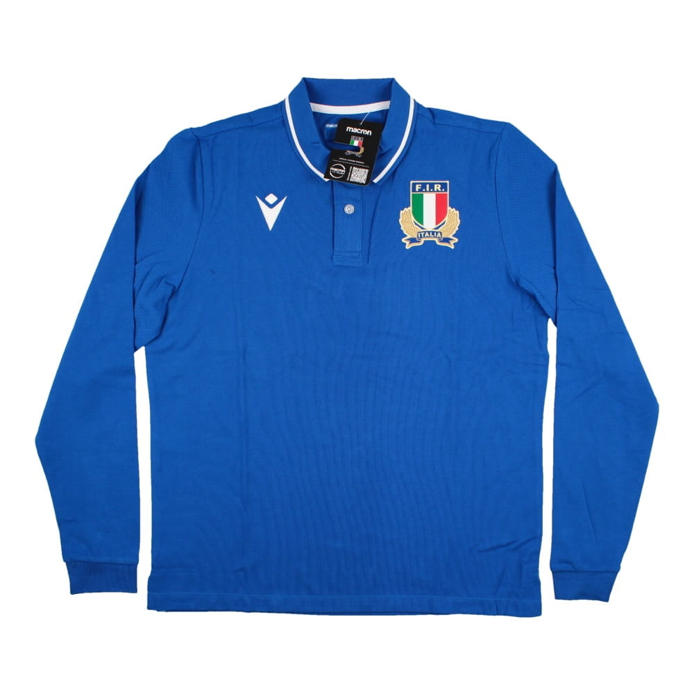 2022-2023 Italy Rugby LS Cotton Home Shirt Product - Football Shirts Macron   