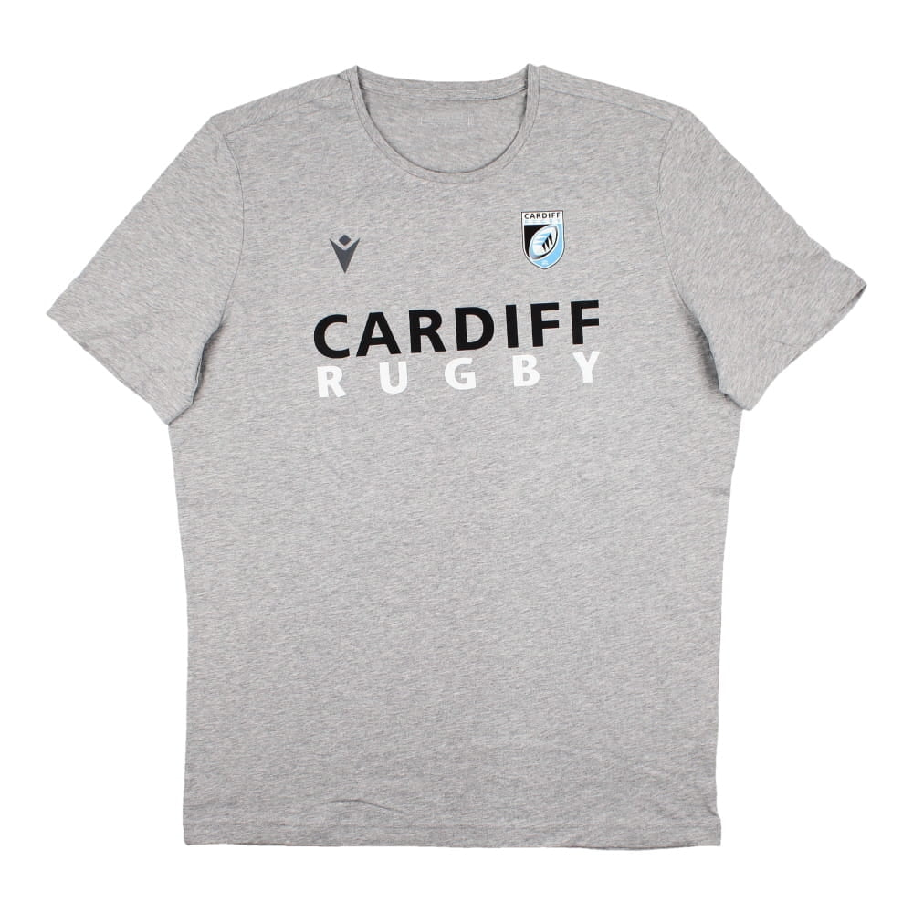 2022-2023 Cardiff Blues Leisure Cotton Tee (Grey) Product - T-Shirt Macron