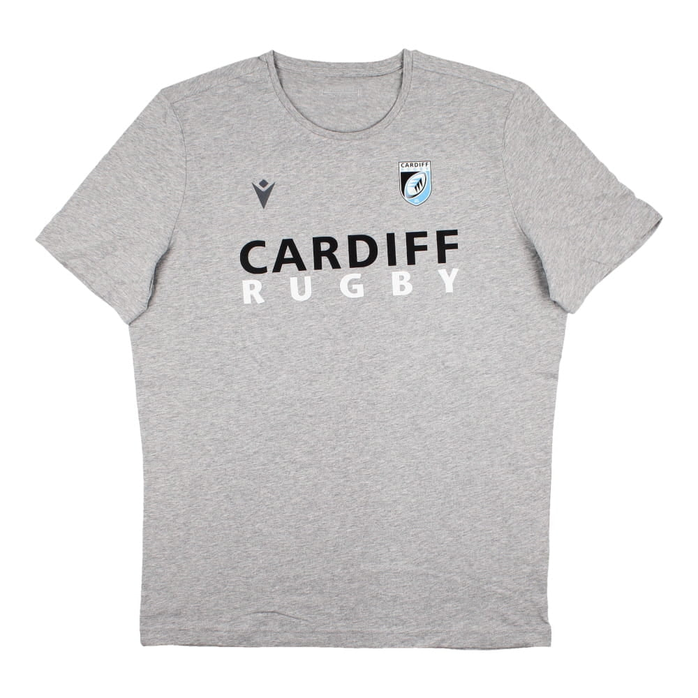 2022-2023 Cardiff Blues Leisure Cotton Tee (Grey) Product - T-Shirt Macron   