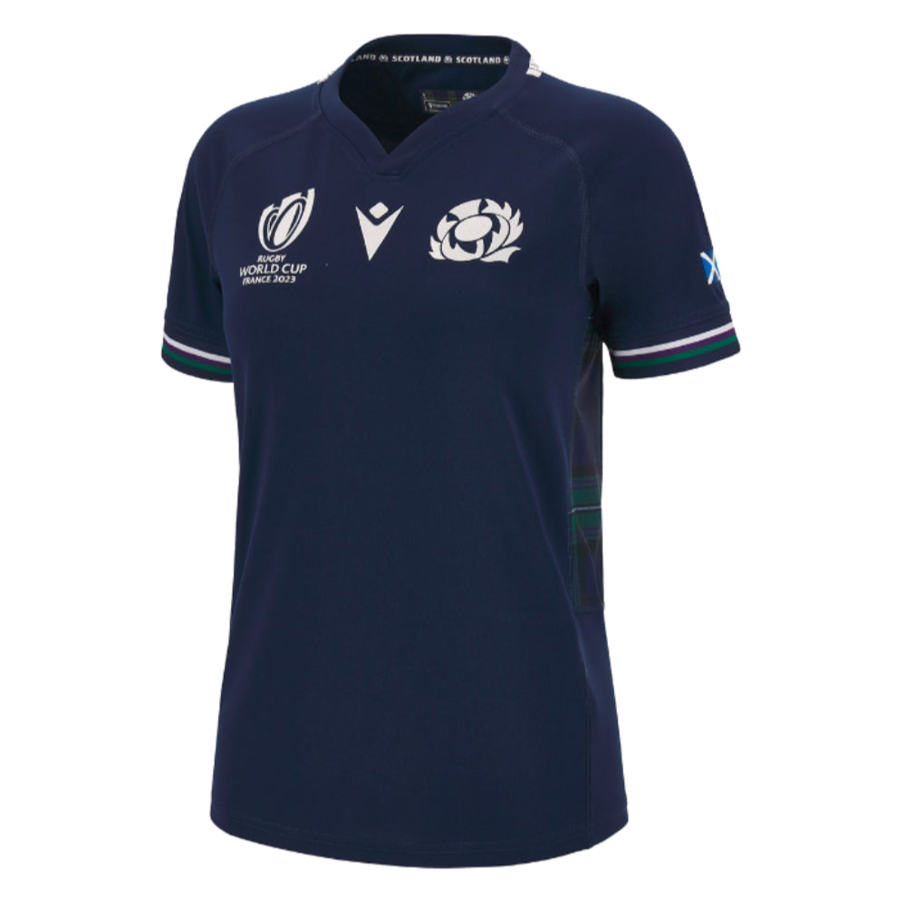 Scotland RWC 2023 Home Rugby Poly Replica Shirt (Ladies) Product - Football Shirts Macron