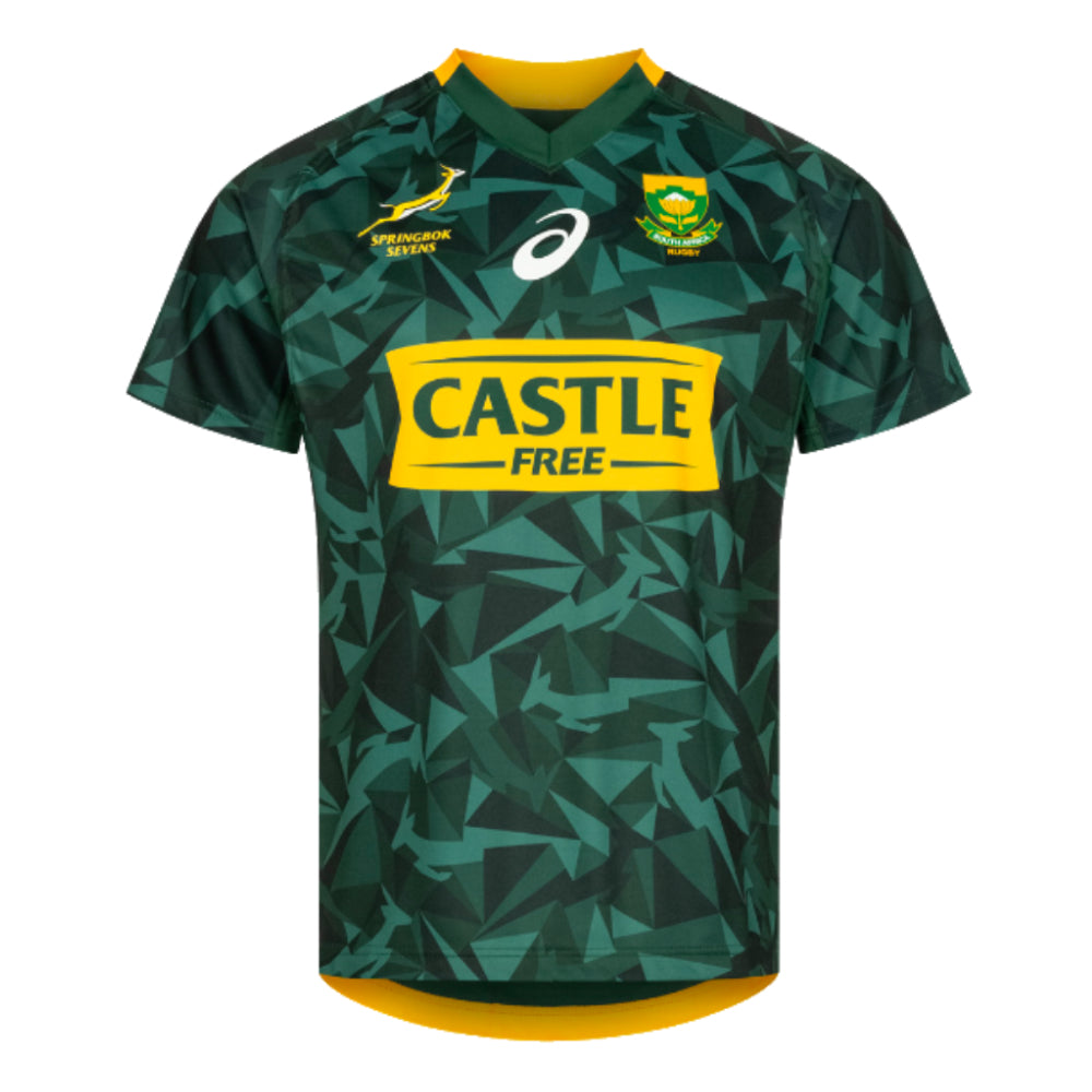 2018-2019 South Africa Springboks Sevens Mens Home Rugby Shirt Product - Football Shirts Asics   