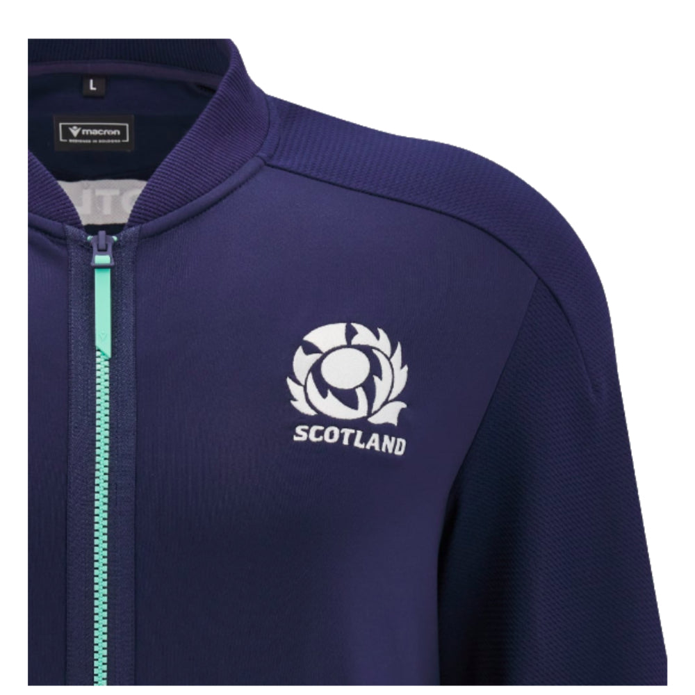 2024-2025 Scotland Rugby Anthem Full Zip Top (Navy) Product - Jackets Macron   