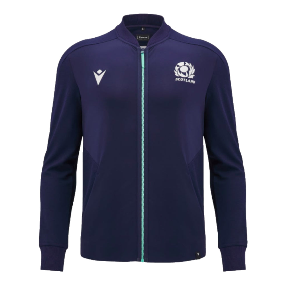2024-2025 Scotland Rugby Anthem Full Zip Top (Navy) Product - Jackets Macron   